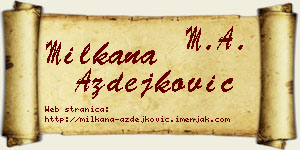 Milkana Azdejković vizit kartica